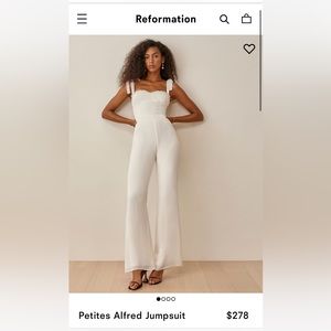 NWT Reformation petite white jumpsuit